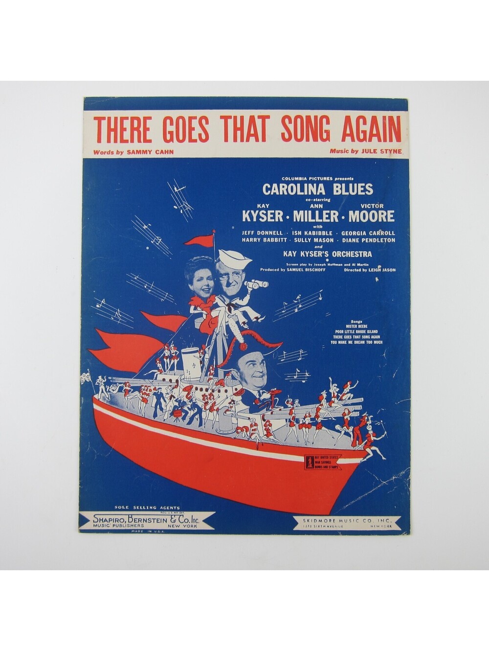 Sheet Music There Goes That Song Again Carolina Blues Ann Miller Vintage 1942